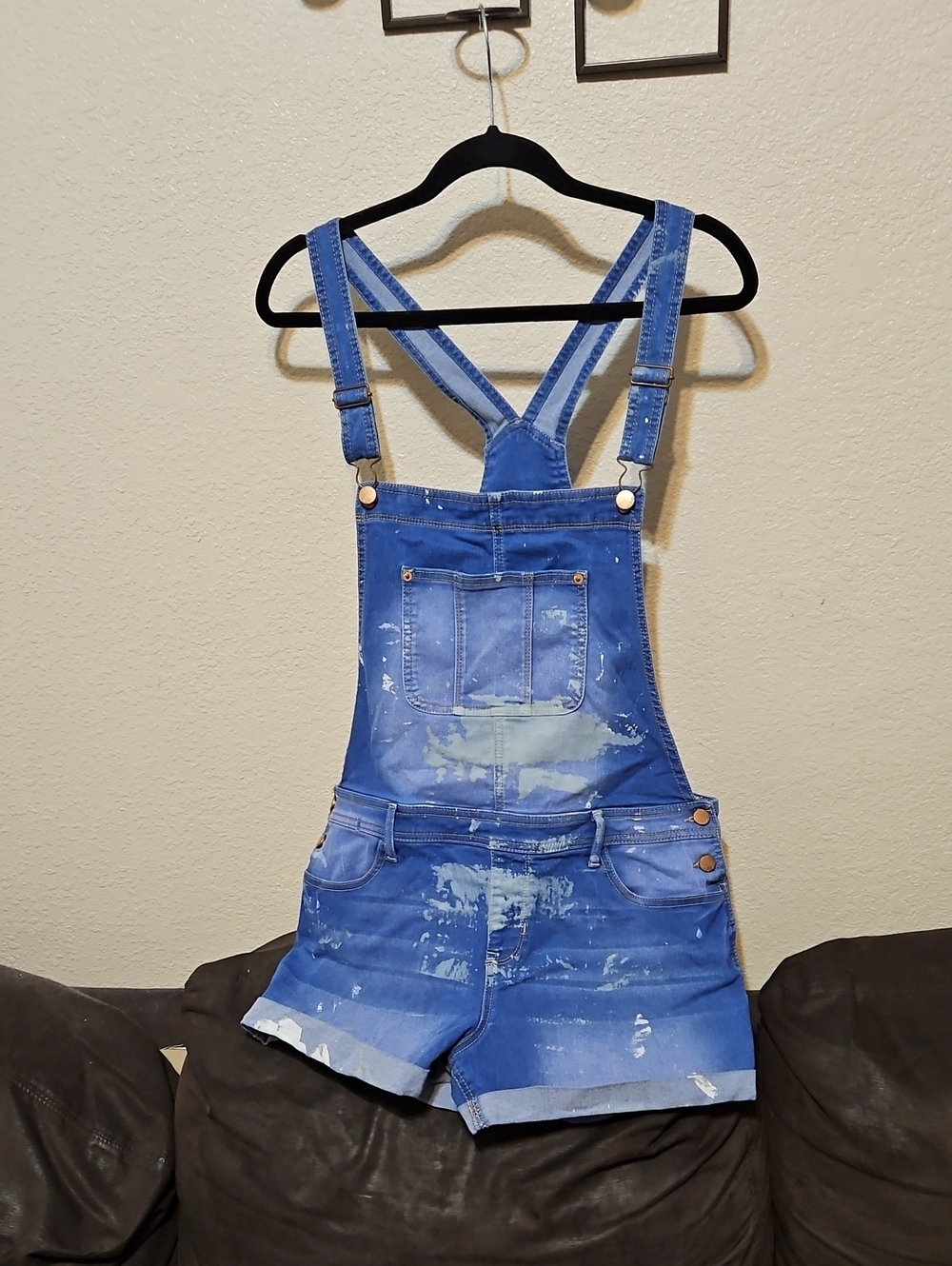 No Boundaries Light Blue Denim Shorts with Contrast Stitching